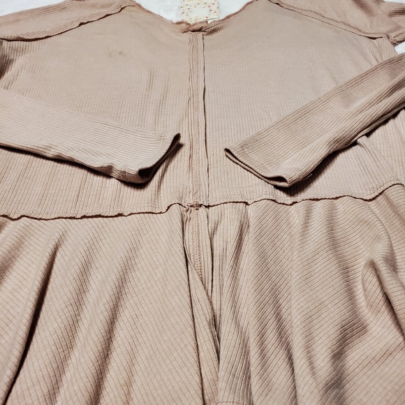 We the Free Tangerine Long Sleeve Tiered Flared Hem Tee Size XS - Picture 9 of 10